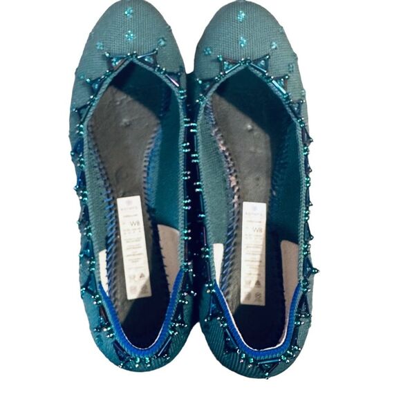 Rothy’s Custom Green Spruce Embellished Beaded Sz 8 - Picture 6 of 10